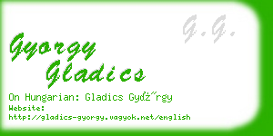 gyorgy gladics business card